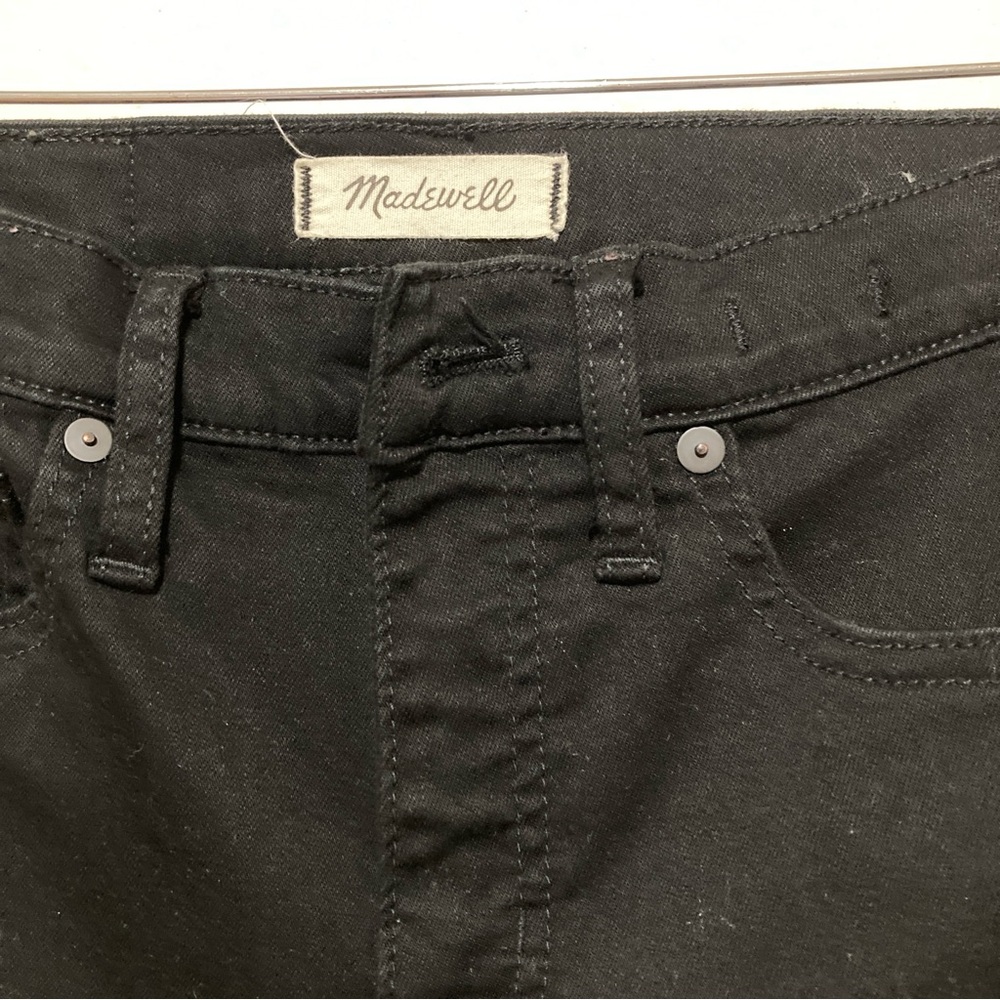 Madewell Womens Jeans 9" High Rise Skinny Denim Black Wash Ripped  Stretch 29 - Picture 6 of 16